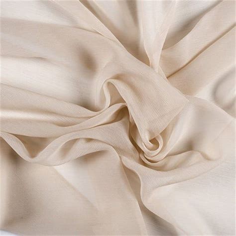 Beige Crinkled Silk Chiffon Fabric By The Yard In 2020 Silk Chiffon