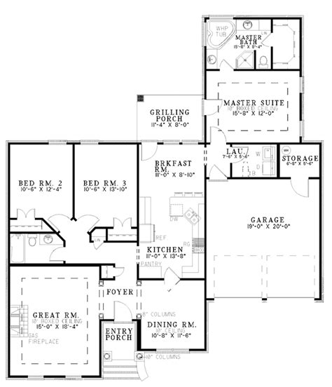 Ranch Style House Plan 3 Beds 2 Baths 1627 Sqft Plan 17 3131