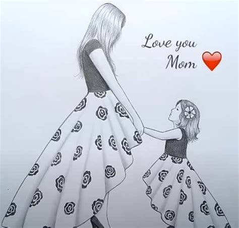 Mothers Day Drawings With Pencil For Beginners How To Draw Step By Step