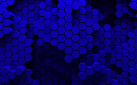 Hexagons 3d Abstract Blue Dark Hd Wallpaper Peakpx