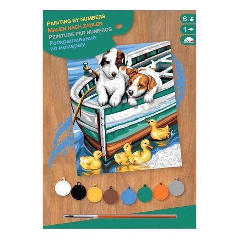 Junior Painting By Numbers Puppies And Ducks Hobbycraft