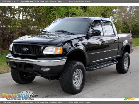 2003 Ford F150 Xlt Supercrew 4x4 Black Medium Parchment Beige Photo