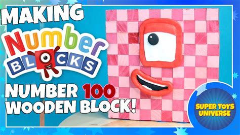 Diy Numberblock 100 Wooden Block Toy Figure Featuring Fimo Youtube