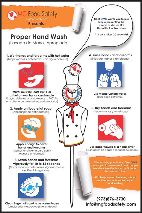 Hand Washing Poster Mg Food Safety