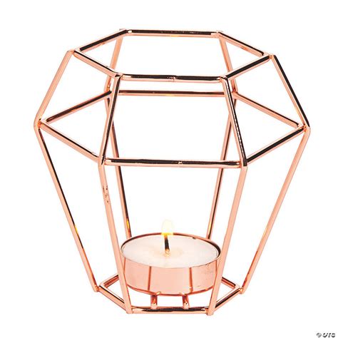 Copper Geometric Tea Light Holders 3 Pc Oriental Trading