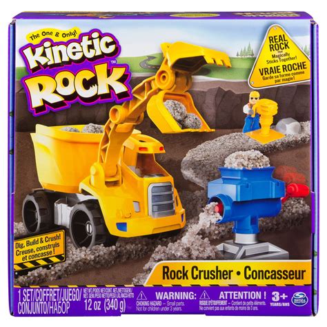 Kinetic Rock Rock Crusher Toy Kit With Construction Tools For Ages 3