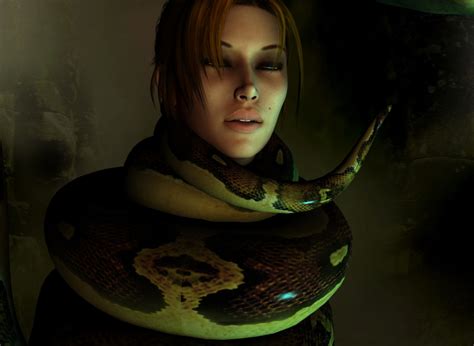 Rule 34 3d Coiling Hypnosis Hypnotic Eyes Imminent Vore Kaa Lara Croft Lara Croft Classic