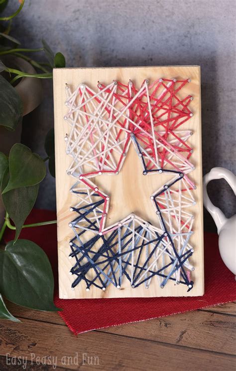 Spending time with family, especially children is always fun. String Art Star - Yarn Crafts for Kids - Easy Peasy and Fun