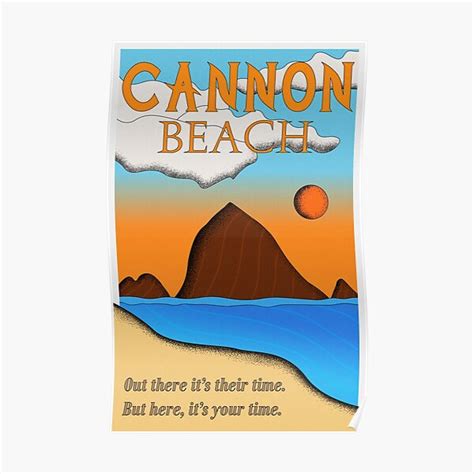 Cannon Beach Oregon Haystack Rock Illustrated Poster Poster For Sale By Coliascorp Redbubble