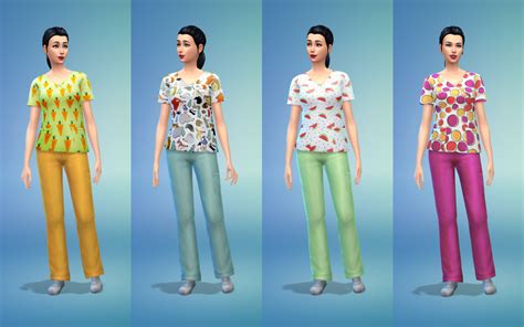 My Sims 4 Blog Scrubs Recolors For Males And Females Peachandherpan