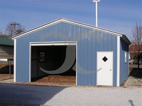 1 Car Metal Garage Vertical Roof 20w X 21l X 9h Enclosed Garage