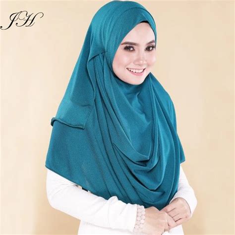 hot selling two face instant shawl solid color double loop slip on one piece jersey instant