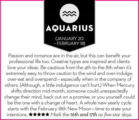 Your many admirers is perfect for your romantic nature, as you greatly enjoy being in love and receiving affection. Get your February 2015 horoscope - Chatelaine