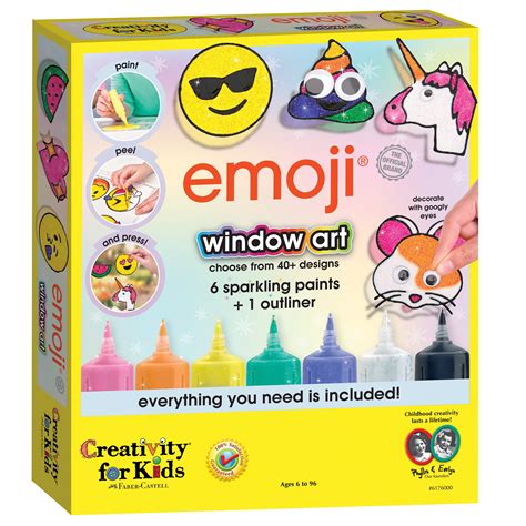 Creativity For Kids Emoji Window Art Child Beginner Emoji Craft Kit