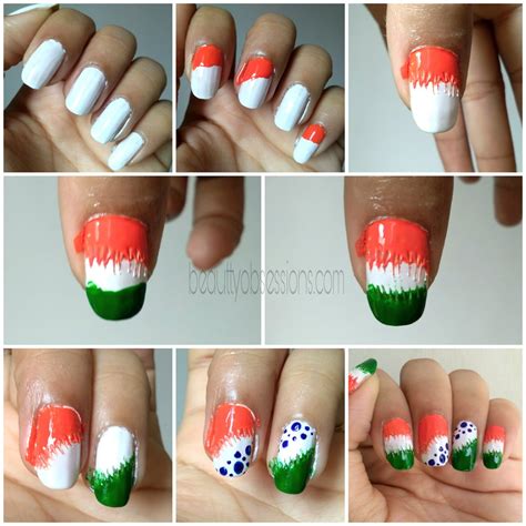 Indian Independence Day Inspired Nailart Step By Step Tutorial No