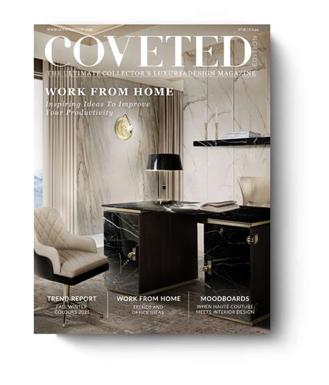 The Front Cover Of Coveted Magazine Featuring An Elegant Desk And