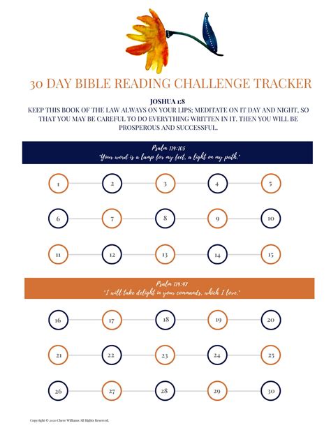 30 Day Bible Challenge Tracker Etsy Denmark