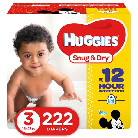 Huggies Snug And Dry Diapers Size 3 222 Count
