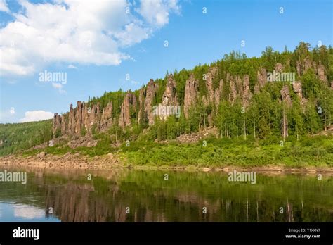 Beautiful Siberian Rivers Tunguska Around Only Rocks Krasnoyarsk