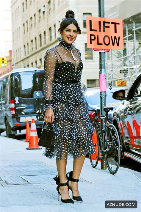 Priyanka Chopra Sexy In A See Through Polka Dot Dress In New York 19