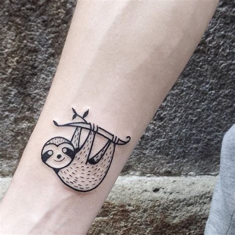 Illustrative Sloth Tattoo On The Right Inner Tattoofilter Usa For