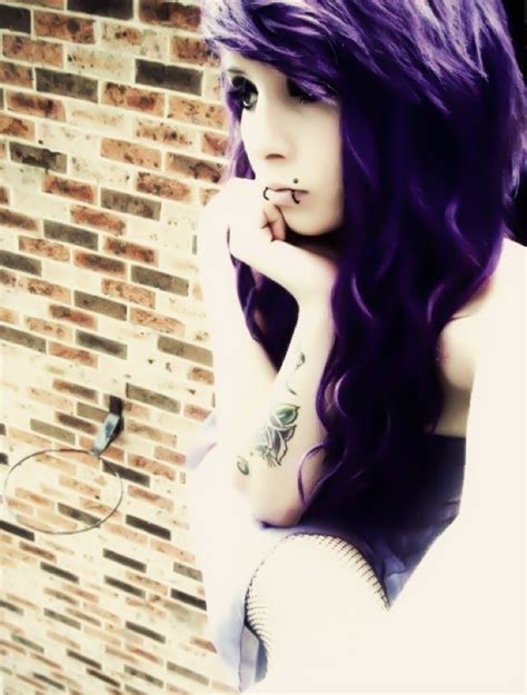 Purple Hair Bright Hair Emo Scene Hair Pretty Hairstyles