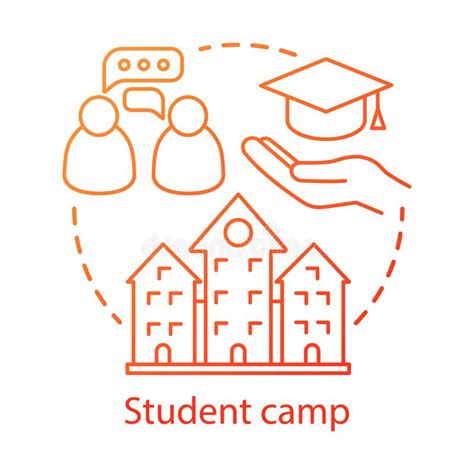 Student Camp Concept Icon Summer Educational Club Community Idea Thin