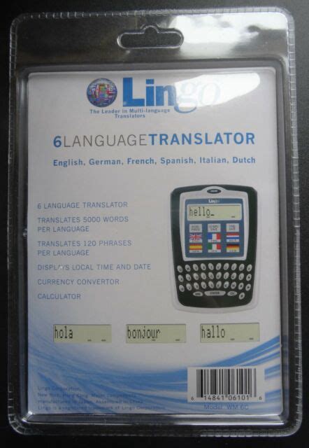 Lingo Europa 6 Language Pocket Translator B17 For Sale Online Ebay