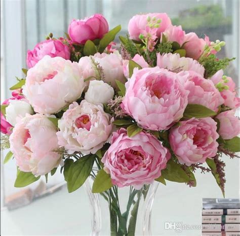 Customize your wedding flowers with this lovely stem. Discount Artificial Peonies Silk Flowers Real Touch Fake ...