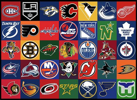 National Hockey League Background Logo Teams Mixed Media By Movie