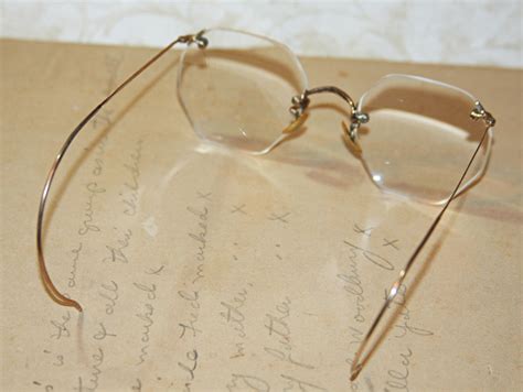 Octagon Shaped Eye Glasses Vintage Rimless With Wire Temples Etsy