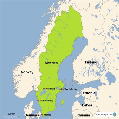 Map Of Sweden With Cities World Map