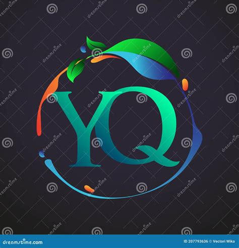 Letra Inicial Yq Con Elementos Naturales Logo Naturaleza Colorida Y Logotipo De Medio Ambiente