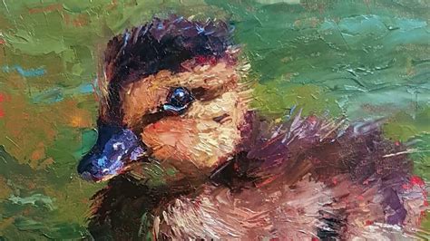Painting A Duckling With The Paletteknife In Oils Youtube