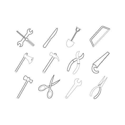 Premium Vector Tools Icons Set In Flat Style Tools Icon Set Isolated