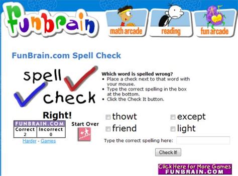 Spelling Check At Funbrain