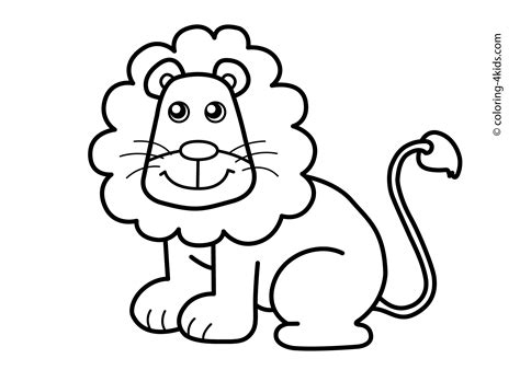 Lion Animals Coloring Pages For Kids Printable Free Easy Animal