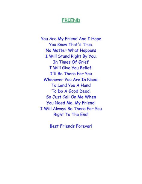 Friends for life by angelica n. Best friend (DOC) | Rhyming quotes, Friends quotes ...