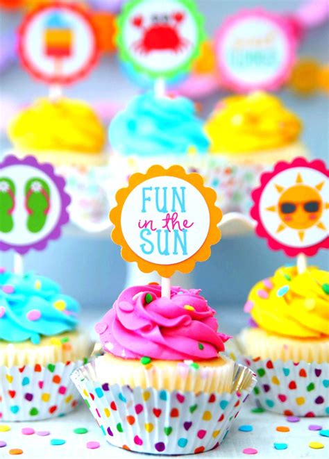 Celebrate Summer With Summer Cupcake Toppers Free Printable Summer