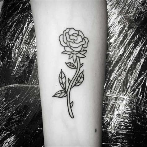 Simple Rose Sketch Tattoo