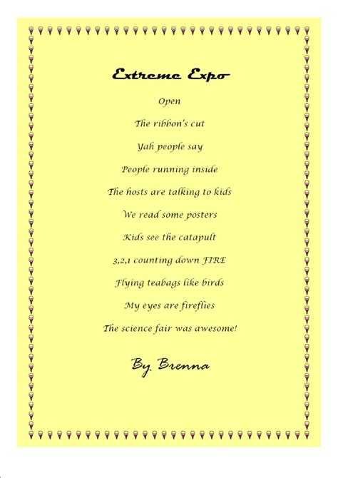 Room 9s Blog More Science Fair Poems