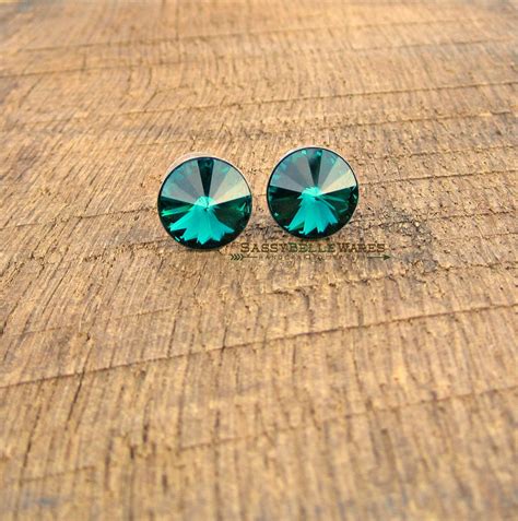 Swarovski Crystal Earrings Emerald Green Sassybellewares