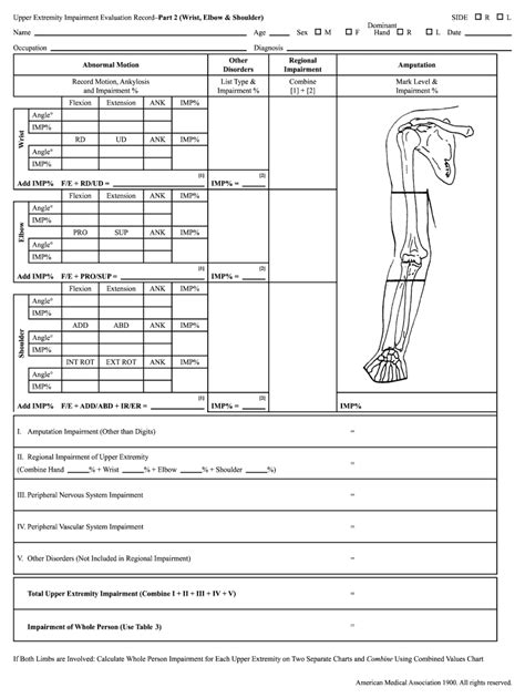 Upper Imb Assessment Sheet Fill Online Printable Fillable Blank