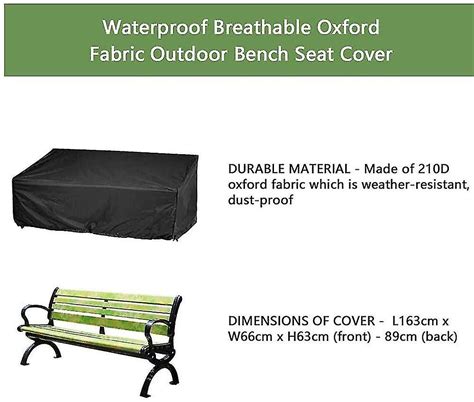 Garden Bench Covers 4 Seater Windproof Waterproof And Anti Uv Heavy