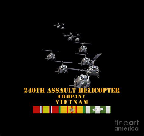 Army 240th Assault Helicopter Co W Vn Svc V1 Digital Art By Tom