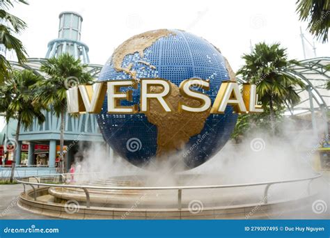 Rotating Globe At Universal Studios In Sentosa Island Singapore