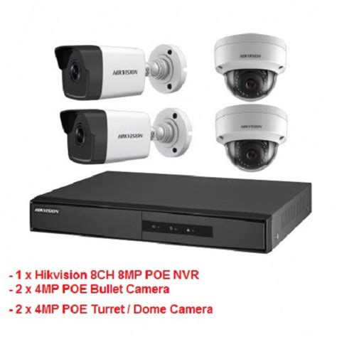 Hikvision 4 Channel 4mp Poe Ip Nvr Cctv Set Complete With 4 X 4mp Poe