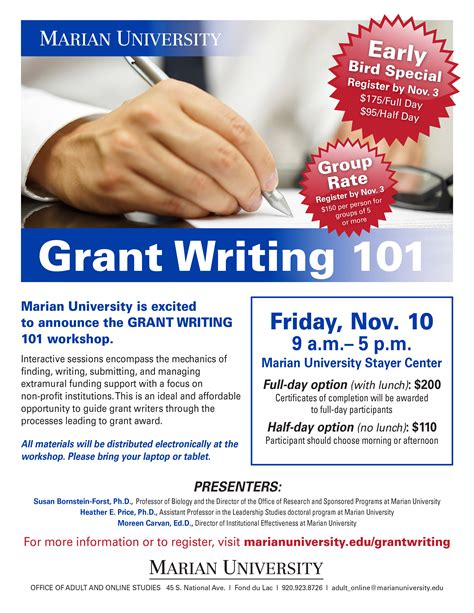 Grant Writing 101 Marian University Marian University