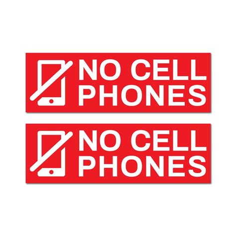 2x No Cell Phone Sticker Decal Funny Warning Stickers Sticker