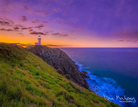 Cape Byron Light House Byron Bay New South Wales Australia At Sunset